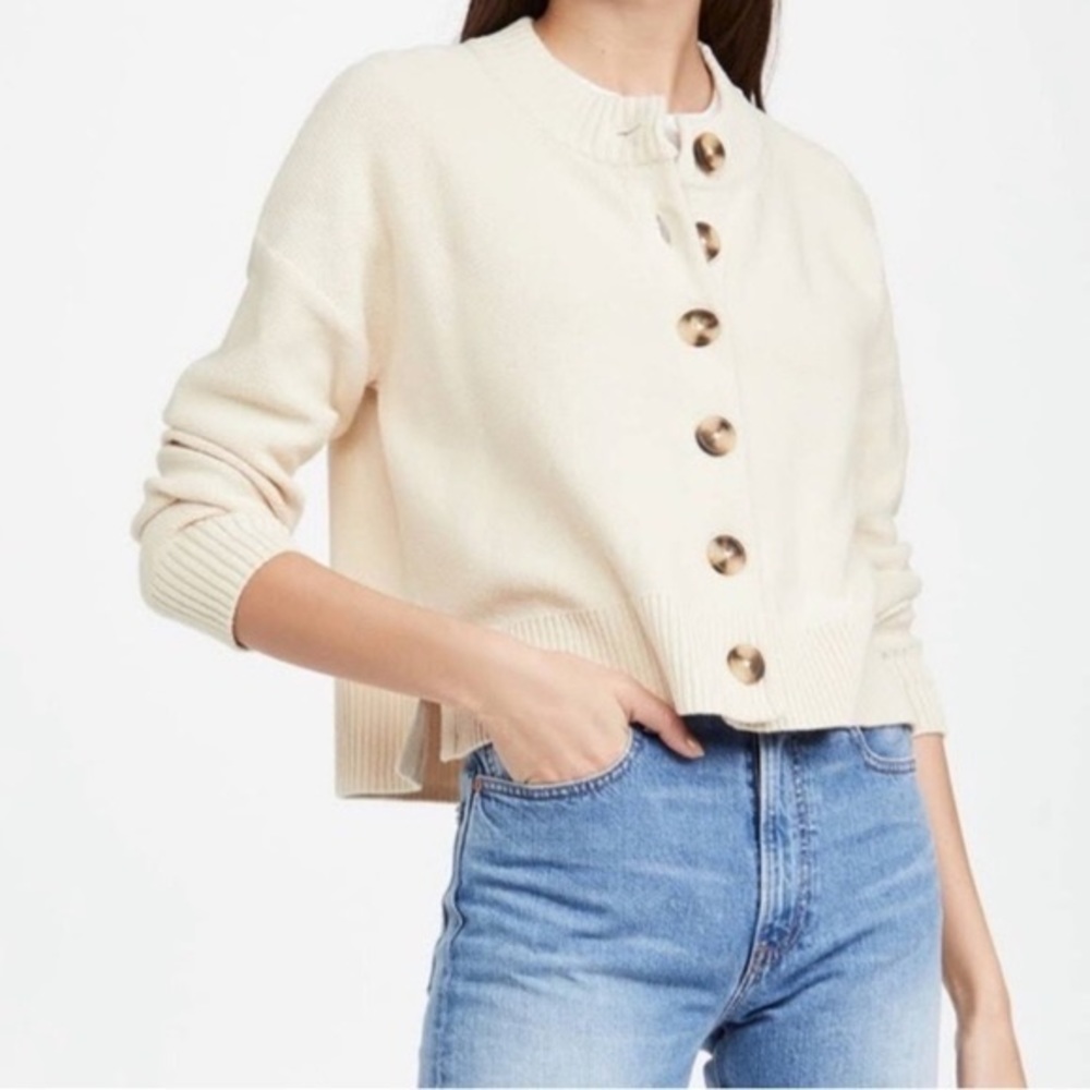 Madewell Cream/Ivory Broadway Cardigan with Buttons